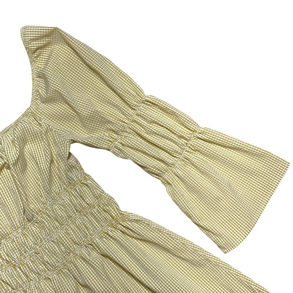Lulu’s Lunch Date Yellow Gingham Bell Sleeve Mini Dress Women’s US M - Picture 4 of 9